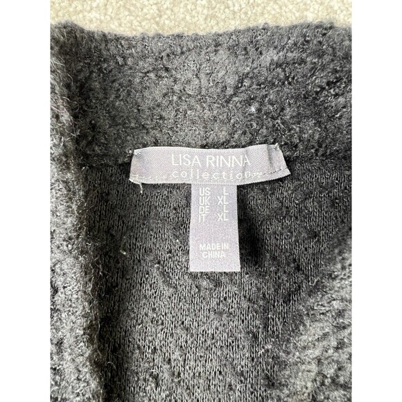 Lisa Rinna Collection Open Front Black Cardigan‎ Sweater Size Large - Picture 3 of 6